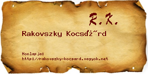 Rakovszky Kocsárd névjegykártya